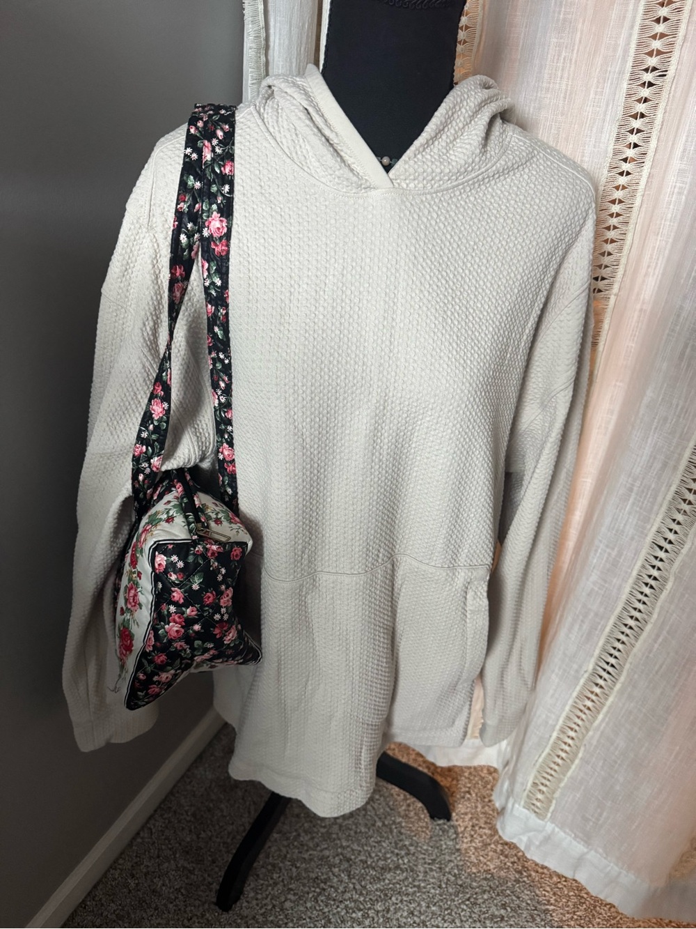 all in motion Cream Waffle-Knit Hoodie